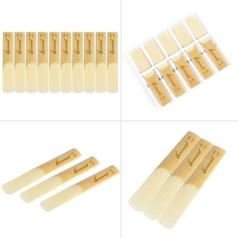 Sovvid 10 Pack Bb Clarinet Reeds with Plastic Box, Strength 1.5 Reeds for Clarinet, Thinner Reed Tip & Unfiled Cut for Easy of Play, Traditional Reeds for Clarinet Beginner and Player - Image 5